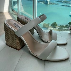 Cutest white with crochet heels